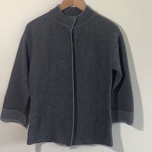 Benedetta B Gray Merino Wool Blend Cardigan Sweater Size Small Italy Minimalist